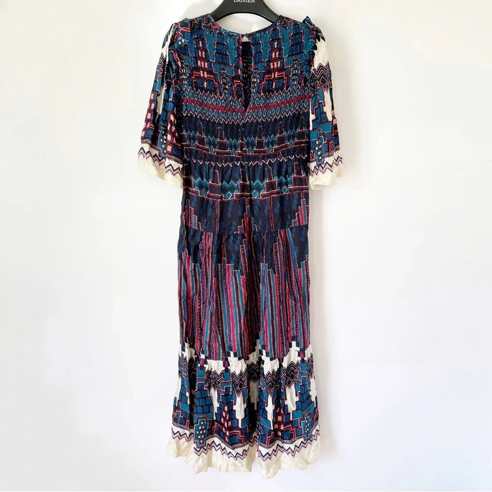 ba&sh Blue Multi Printed Maxi Dress - Picture 9 of 12